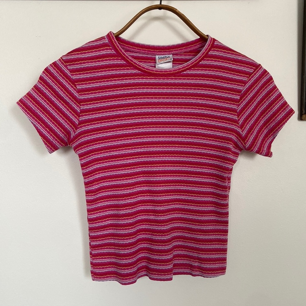 Pink Striped Baby Tee